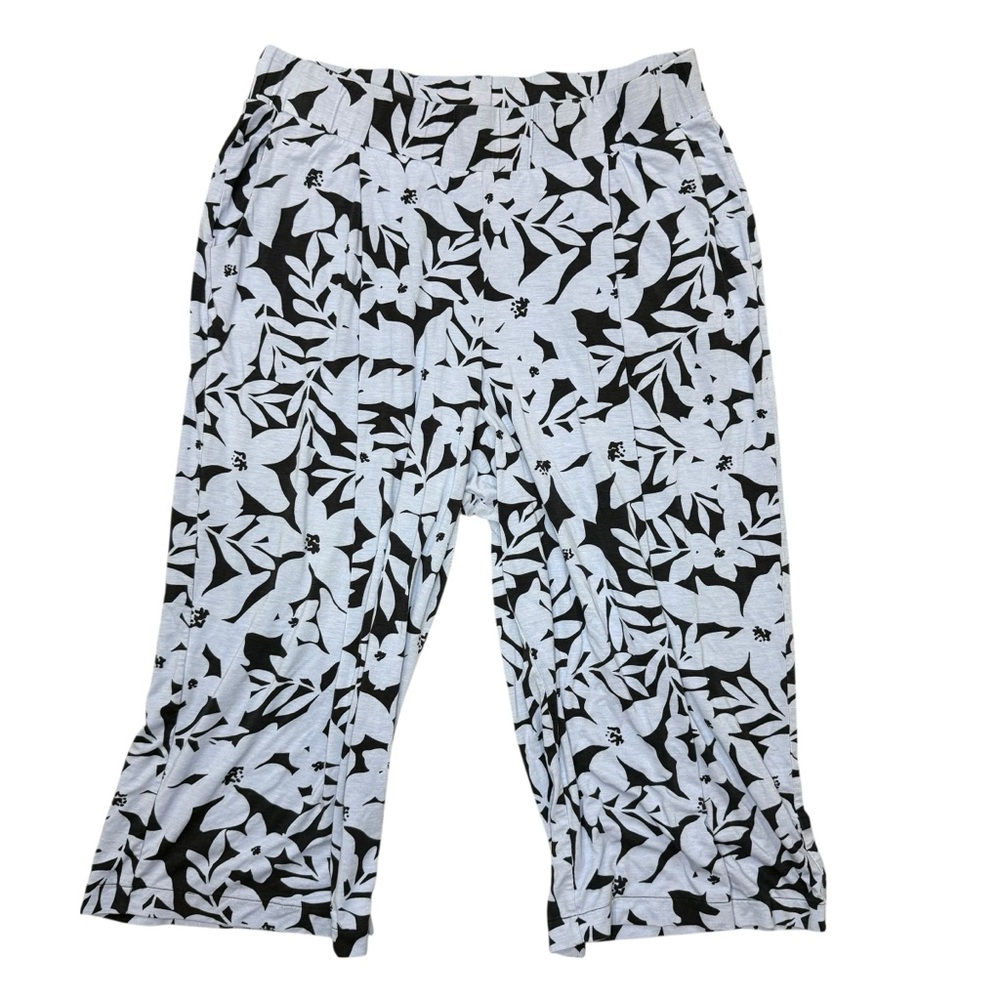 Universal Standard Blue/Black Leaf Print Culottes Size S‎ (14/16)